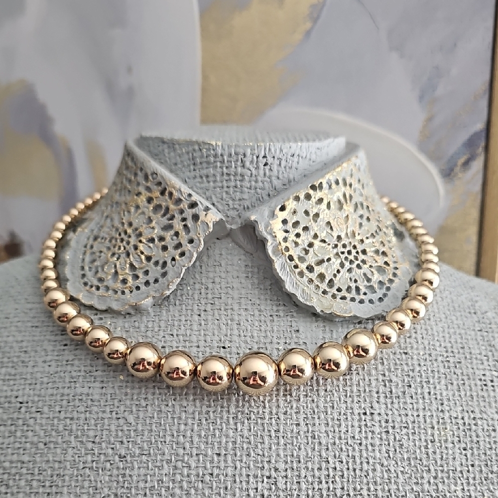 Metallic Gold Ball Choker Necklace